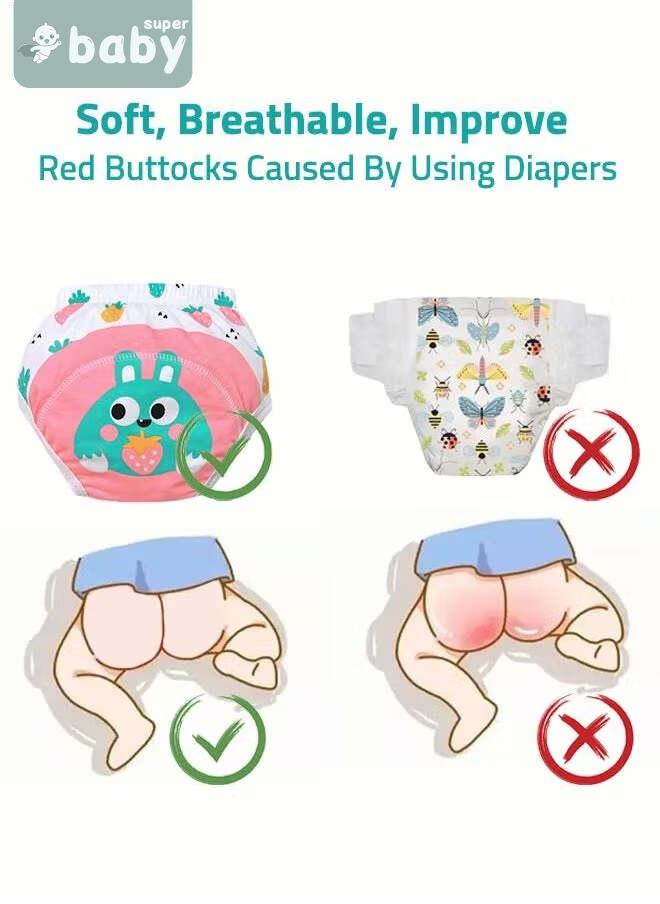 SuperBaby 2 Piece Potty Training Underwear, 6 Layers Breathable Cotton Absorbent Trainer Pants for Toddler Baby Boys Girls Waterproof - Image 5