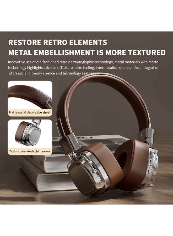 general ins American retro style wireless Bluetooth 5.3 headset subwoofer headset mobile phone computer - Image 2