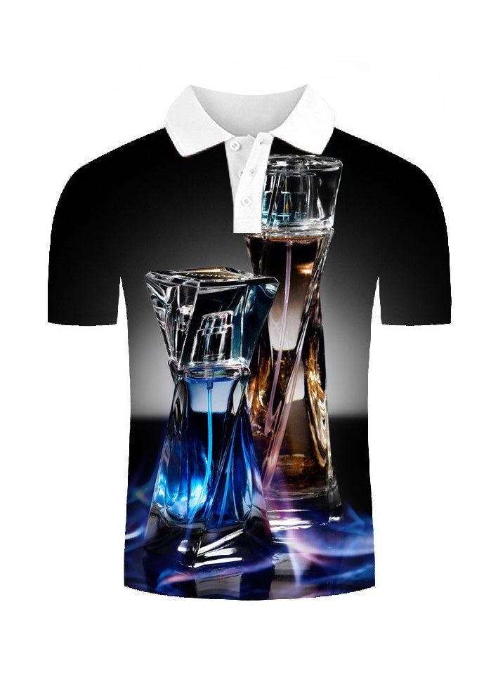 KUYING New One Piece Printed Casual Polo Shirt  - Image 1