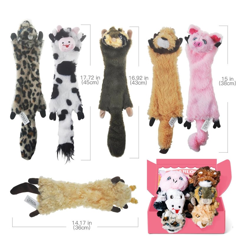 SHARLOVY Dog Squeaky Toys No Stuffing 6 Pack Dog Toys Crinkle Dog Toys for Small Dogs Durable Dog Chew Toys Plush Cute Animals Natural Puppy Toys for Teething Pet Toys Squeak - Image 5