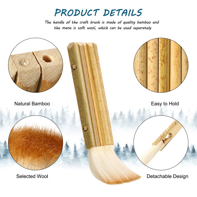 Tenare 2 Pcs Hake Brush for Watercolor Bamboo Blender Ceramics Glaze Paint Brush Artist Craft Drawing for Watercolor, Wash, Ceramic and Pottery Painting(Classic Style) - Image 3
