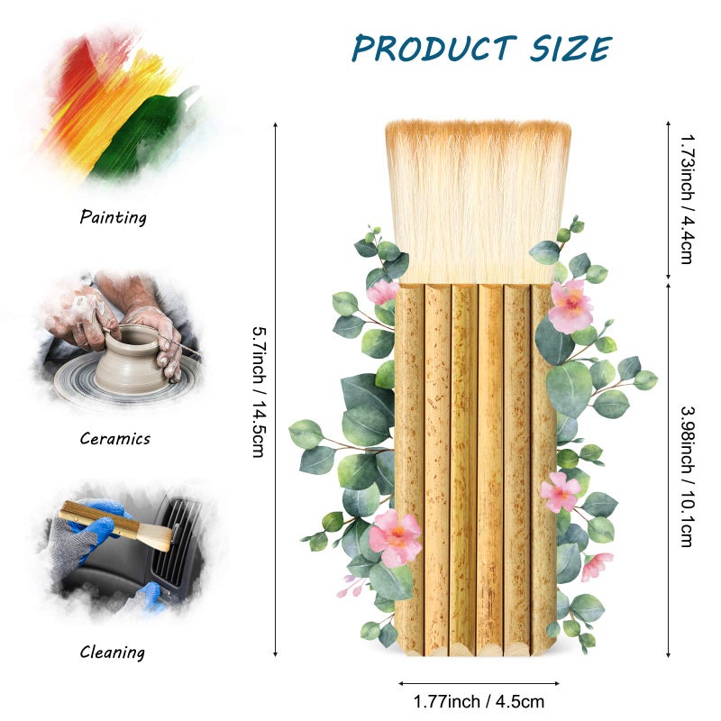 Tenare 2 Pcs Hake Brush for Watercolor Bamboo Blender Ceramics Glaze Paint Brush Artist Craft Drawing for Watercolor, Wash, Ceramic and Pottery Painting(Classic Style) - Image 2