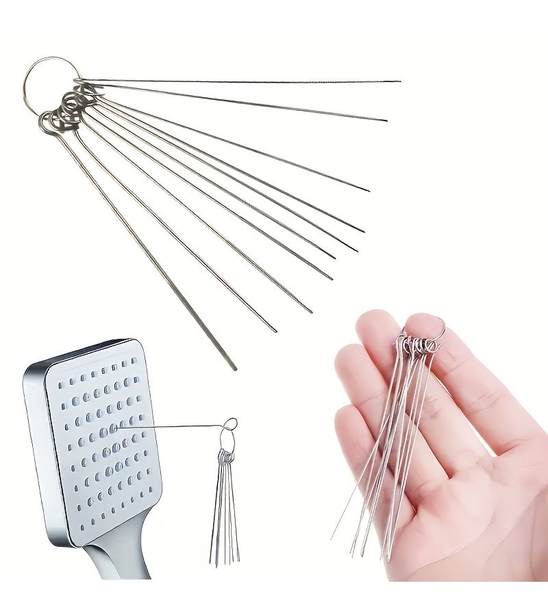 10pcs Shower Head Cleaning Brush Set Multi Size Brush Heads Manual Operation - Image 1