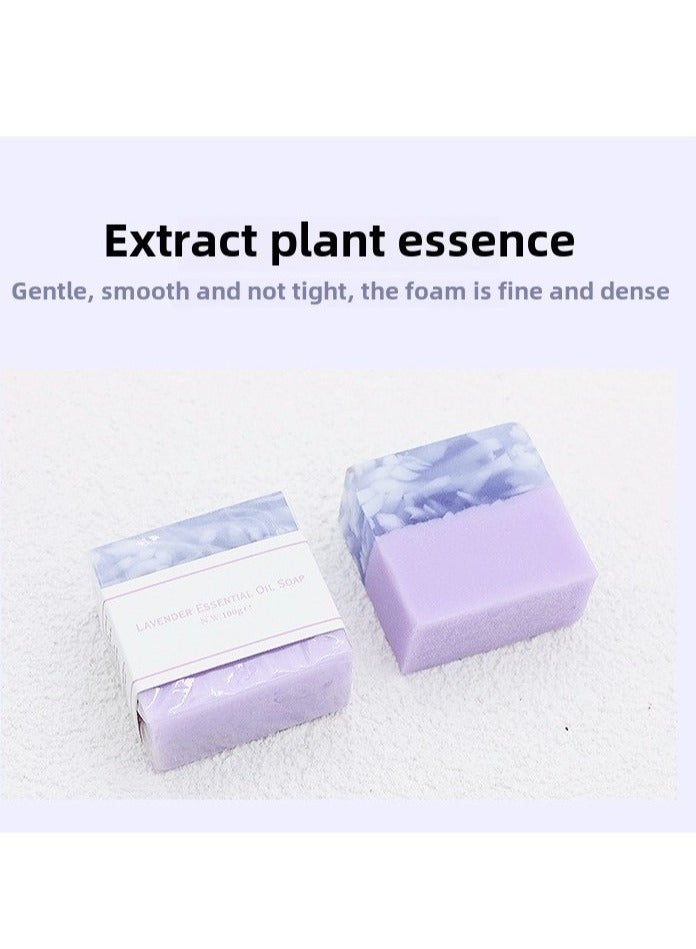 يوكانبي 1 قطعة فاخرة من الخزامى الصابون اليدوي تطهير مرطب التحكم في الزيت ، الزيت الأساسي المخصب للوجه والجسم - Image 4
