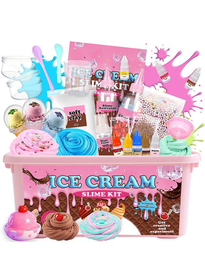 Beauenty Slime Making Kit for Kids 8+ - DIY Sensory Slime Toys Set with Bubble Tea Charms, Glow Powder & Multiple Containers - Fluffy Cloud Butter Slime Gifts for Party Favors & Birthdays - Image 1