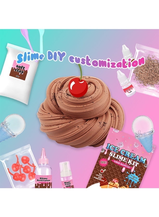 Beauenty Slime Making Kit for Kids 8+ - DIY Sensory Slime Toys Set with Bubble Tea Charms, Glow Powder & Multiple Containers - Fluffy Cloud Butter Slime Gifts for Party Favors & Birthdays - Image 3