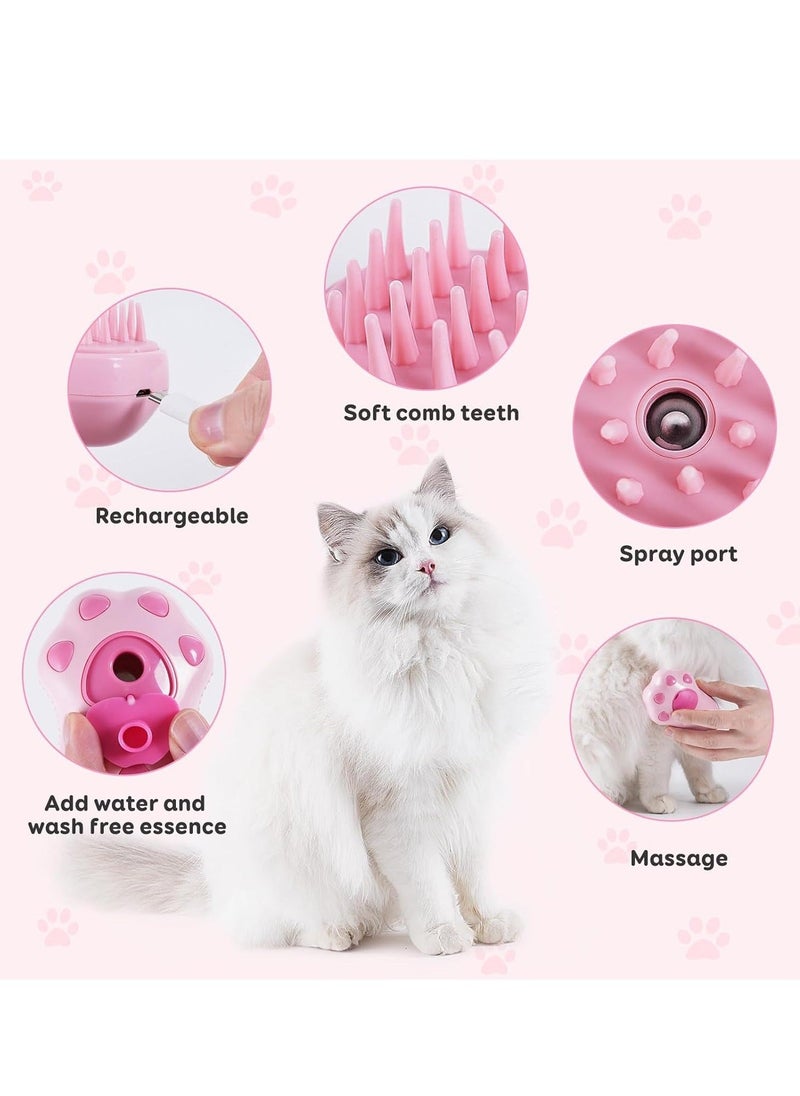 Cat Steam Brush - Self Cleaning Steamy Cat Brush for Massage, Cat Brushes for Indoor Cats, Steamy Cat Brush for Shedding, Steam Pet Brush for Removing Tangled and Loosse Hair Cat Paw Model - Image 5