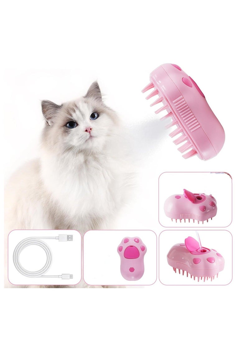 Cat Steam Brush - Self Cleaning Steamy Cat Brush for Massage, Cat Brushes for Indoor Cats, Steamy Cat Brush for Shedding, Steam Pet Brush for Removing Tangled and Loosse Hair Cat Paw Model - Image 1