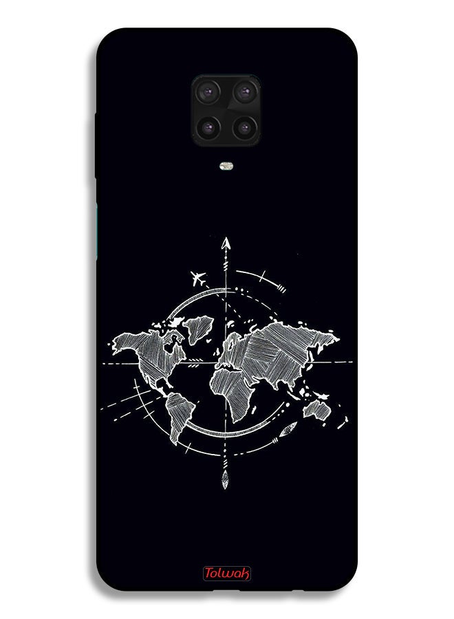 Tolwak Xiaomi Redmi Note 9 Pro Protective Case Cover Compass Art - Image 2
