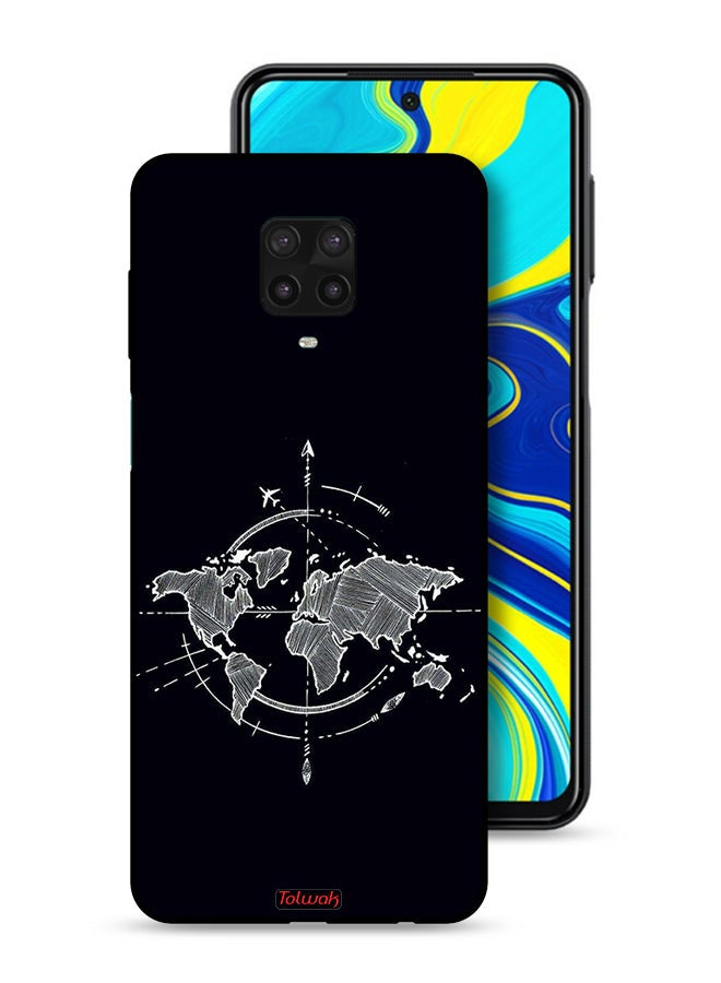 Tolwak Xiaomi Redmi Note 9 Pro Protective Case Cover Compass Art - Image 1