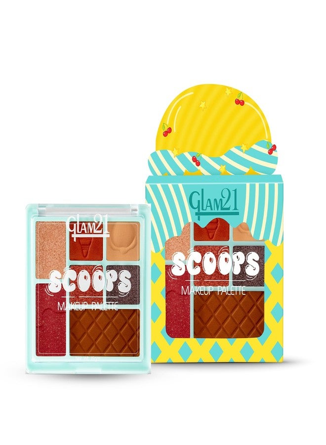 Glam 21 Glam21 Scoop Makeup Palette | Face Palette With Eyeshadow, Blusher, Contour and Highlighter | Mix of Mattes & Shimmers | Highly Pigmented | Travel-Friendly | All-in-One Kit | Sundae Fundae|15gm - Image 1