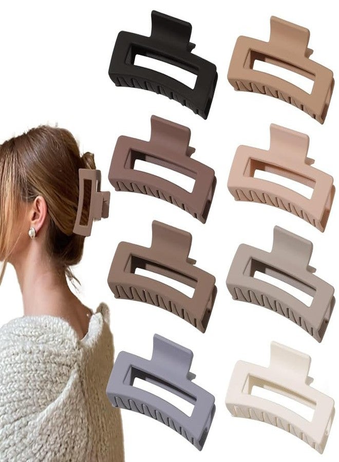 Minta Hair Claw Clips for Women Thick Thin Hair - Big Hair Clips Matte Claw Clips Medium Rectangle Claw Clip Strong Hold Cute Jaw Clip Non-slip Hair Styling Accessories - Image 1