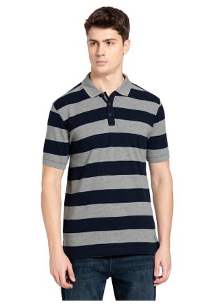Jockey Men's Super Combed Cotton Rich Regular Fit Striped Polo T-Shirt_Style_US93_Grey Melange & Navy_XXL - pzsku/Z64E8126D36BA02BA4859Z/45/1743076023/83da7e3e-38e6-4342-8853-934b6e114e63