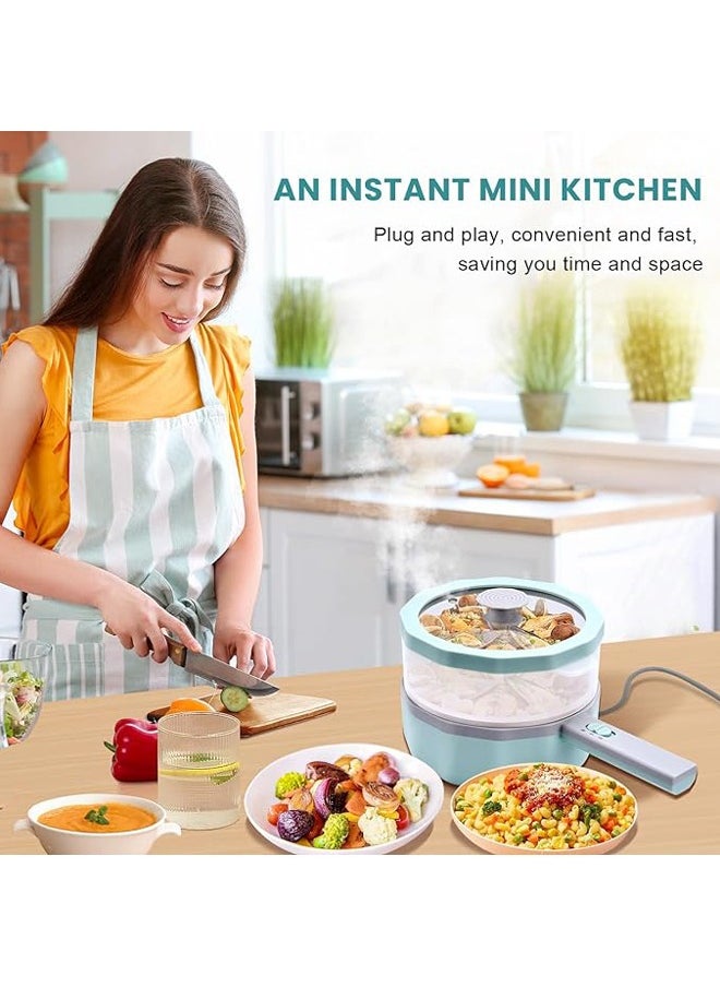 Arabest Electric Hot Pot with Steamer - 1.5L Non-Stick Ramen Cooker & Sauté Pan for Steak, Egg, Fried Rice, Soup - Portable Personal Cooker Perfect for Dorm & Apartment  - Image 4