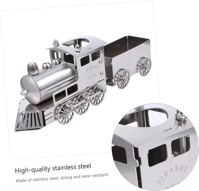 Yardwe 1Set Luxury Retro Style Steam Locomotive Model for Decor Unique Train Adornment for Desk High Grade Construction and Safe Design Present for Train Enthusiasts - Image 5