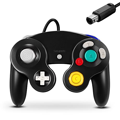 FIOTOK Gamecube Controller, Classic Wired Controller for Wii Nintendo Gamecube (Black) - Image 1