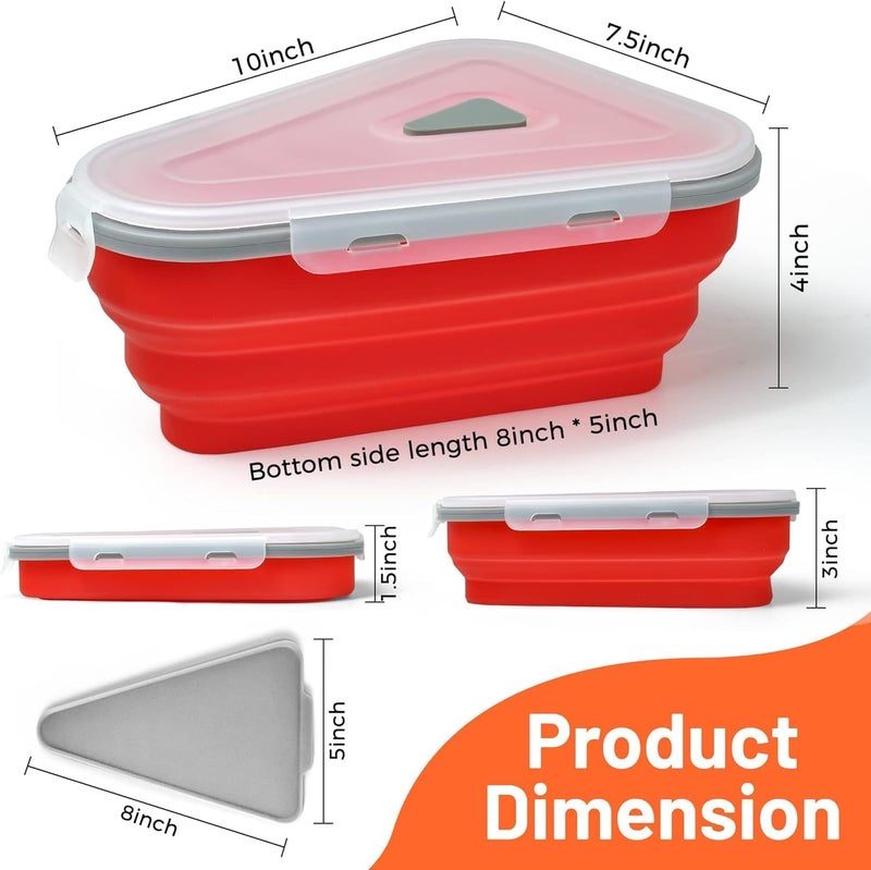 Vroxy Multipurpose Microwavable & Dishwasher Safe Serving Pizza Trays Adjustable Pizza Slice Container Foldable Food Grade Pizza Container (1Pcs) - Image 3