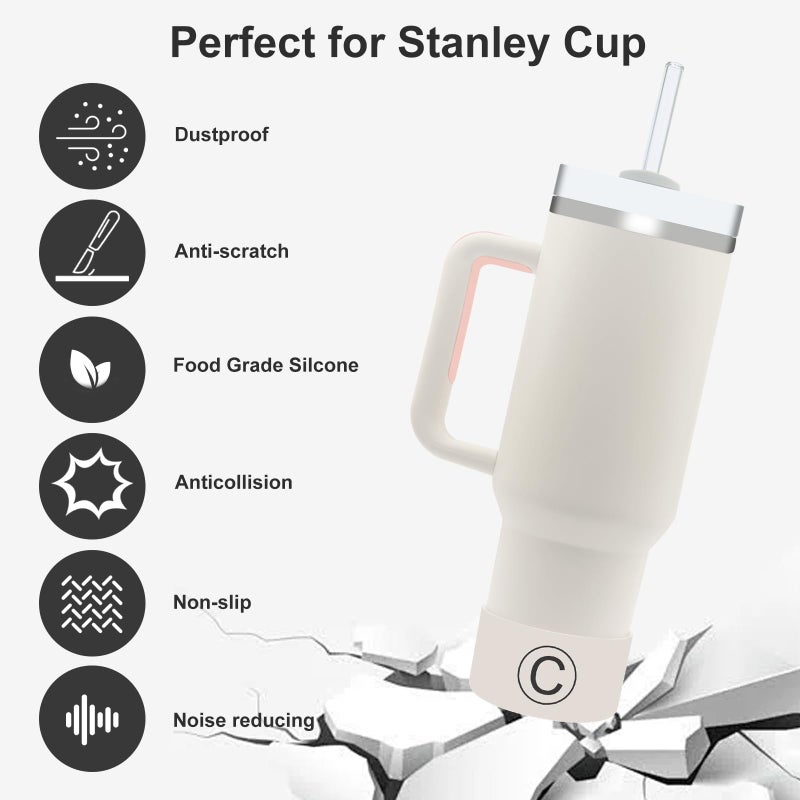 Velaco Velaco Initial Letter Protective Silicone Boot for Stanley Quencher H2.0 40 30 20 oz & IceFlow Flip 30 20 oz, BPA Free Anti-Noise Anti-Scratch, Tumbler Protector Sleeve Cover Boot  - Image 4