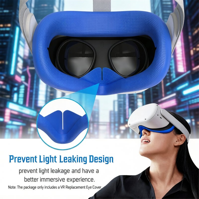 Replacement for Oculus Quest 2 Silicone Eye Cover Silicone Face Cover Light Blocking Face Pad Sweatproof Washable Eye Cover - Image 5