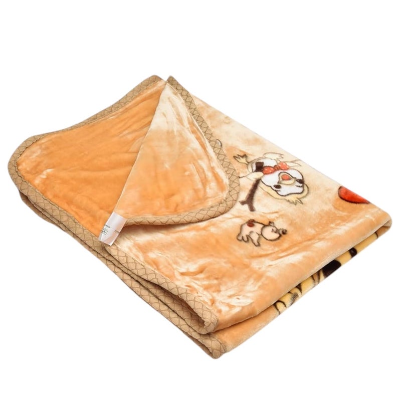 PWI Newborn Cloudy Baby's All Season Ultra Soft Double Layer Blanket/Wrapper for Baby (0-3 Years) (90x110cm) -Beige - Image 5