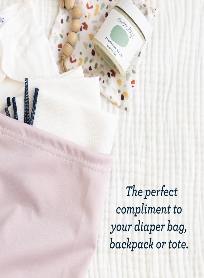 Esembly Ditty Bag Duo - Reusable Waterproof Wet Bags for Cloth Diapers, Swimsuits, Toiletries, and Snacks, Set of 2 - Quilted + Mist - Image 2