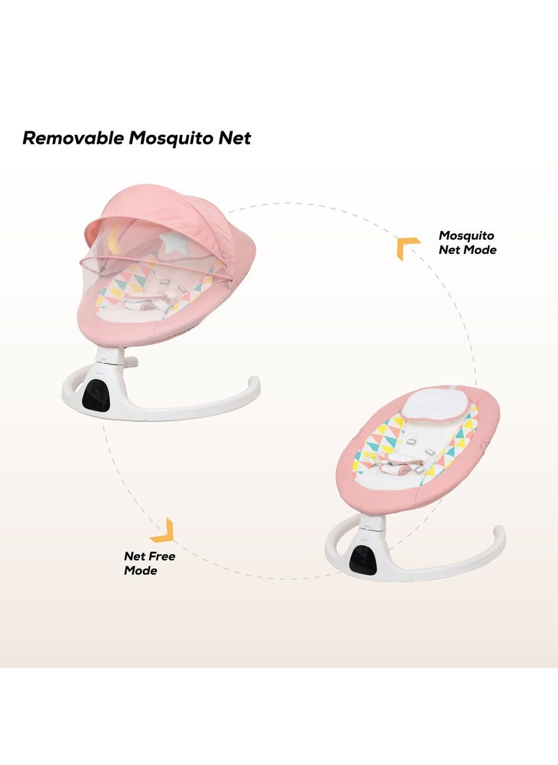 Nurtur Nurtur Automatic Baby  Swing Chair   Swing Motion  Multi-Directional seat position song control  Bluetooth  Pink  - Image 5
