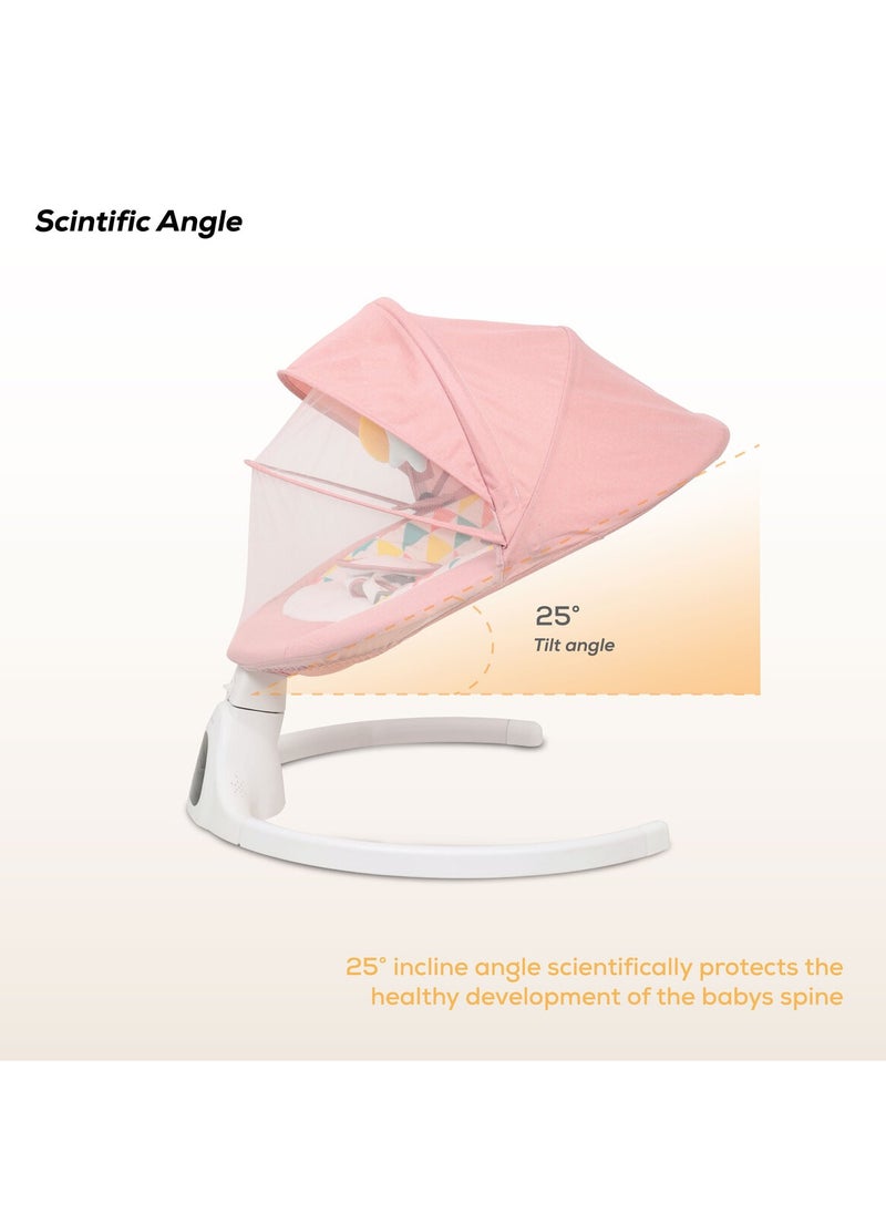 Nurtur Nurtur Automatic Baby  Swing Chair   Swing Motion  Multi-Directional seat position song control  Bluetooth  Pink  - Image 3