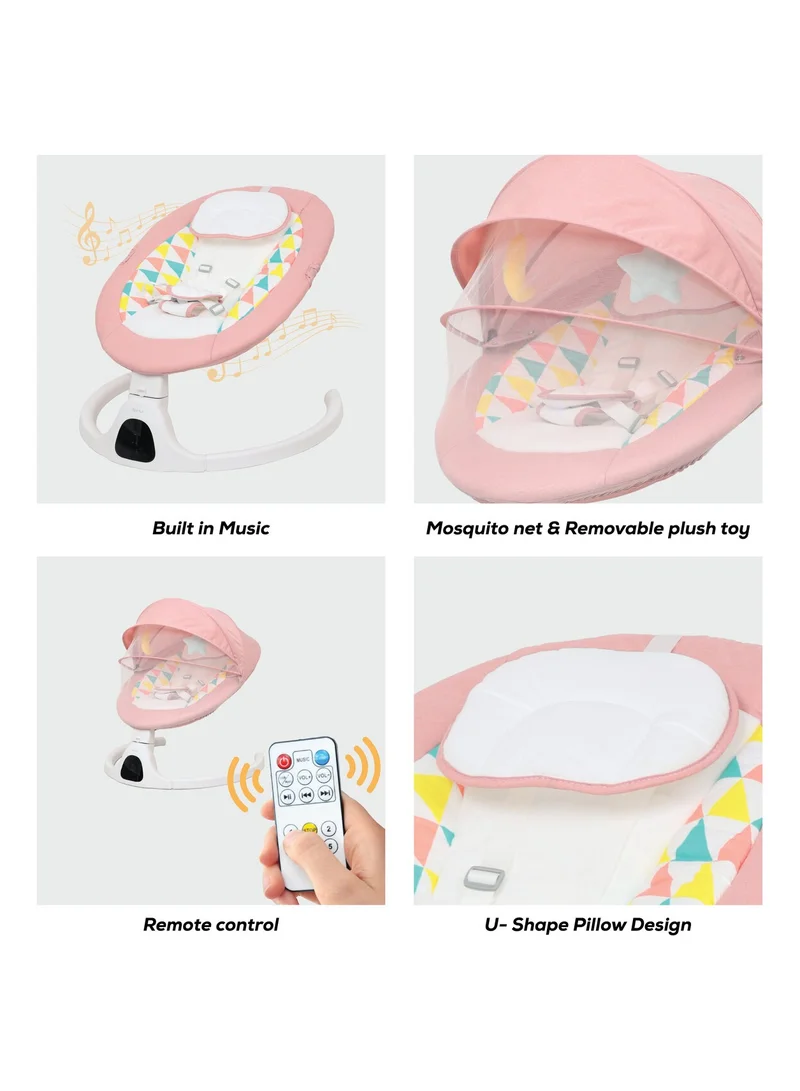 Nurtur Nurtur Automatic Baby  Swing Chair   Swing Motion  Multi-Directional seat position song control  Bluetooth  Pink