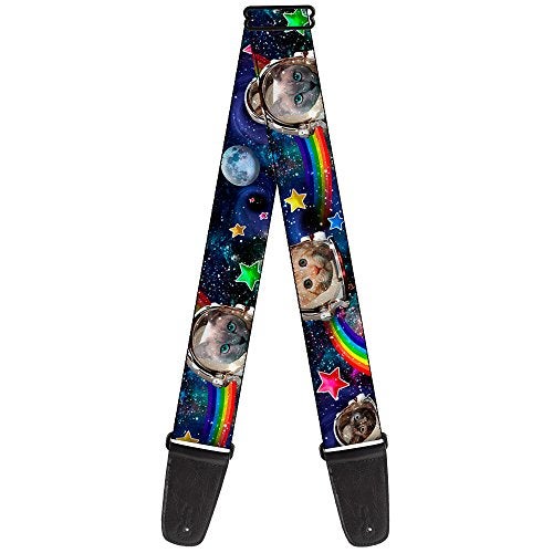 Buckle Down Buckle-Down Guitar Strap Astronaut Cats In Space Rainbows Stars 2 Inches Wide - Image 1