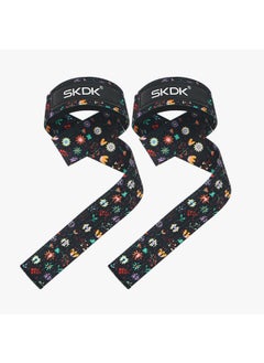 SKDK 1 Pair Lifting Straps Deadlift Gym Wrist Straps Weightlifting With Neoprene Cushioned Wrist Padded And Anti-Skid Silicone For Weightlifting Bodybuilding Xfit Strength Training  - Image 1
