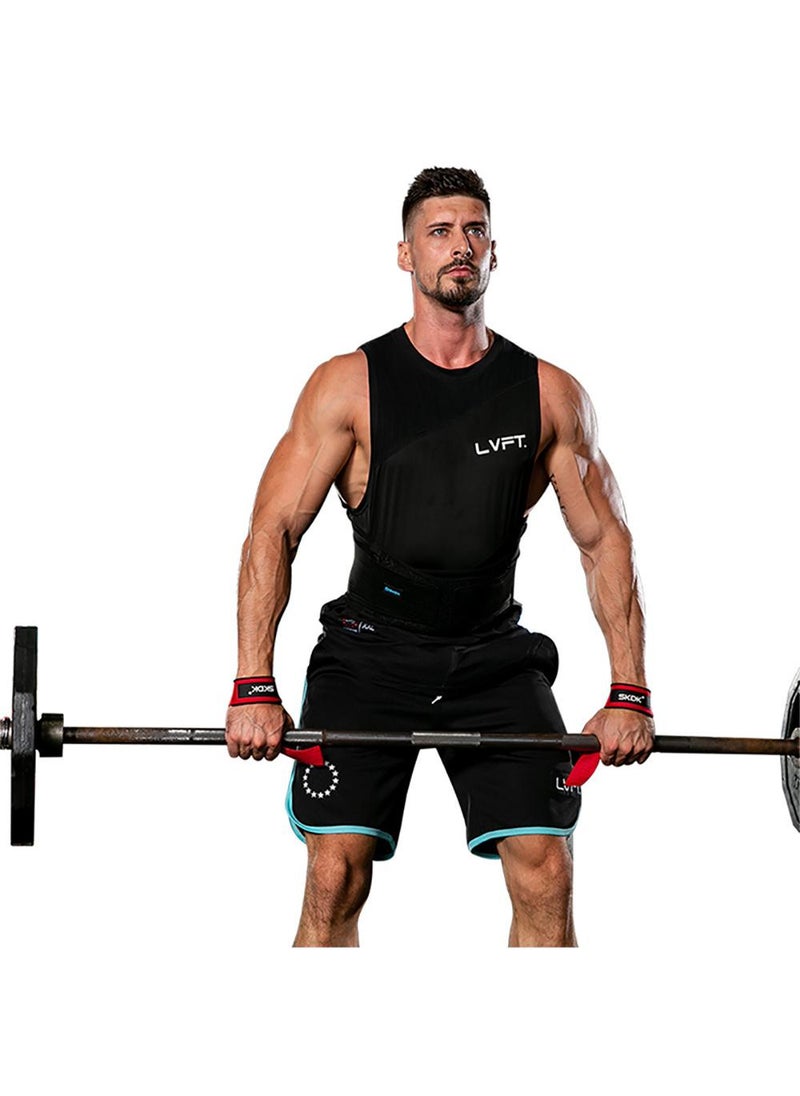 SKDK 1 Pair Lifting Straps Deadlift Gym Wrist Straps Weightlifting With Neoprene Cushioned Wrist Padded And Anti-Skid Silicone For Weightlifting Bodybuilding Xfit Strength Training  - Image 2