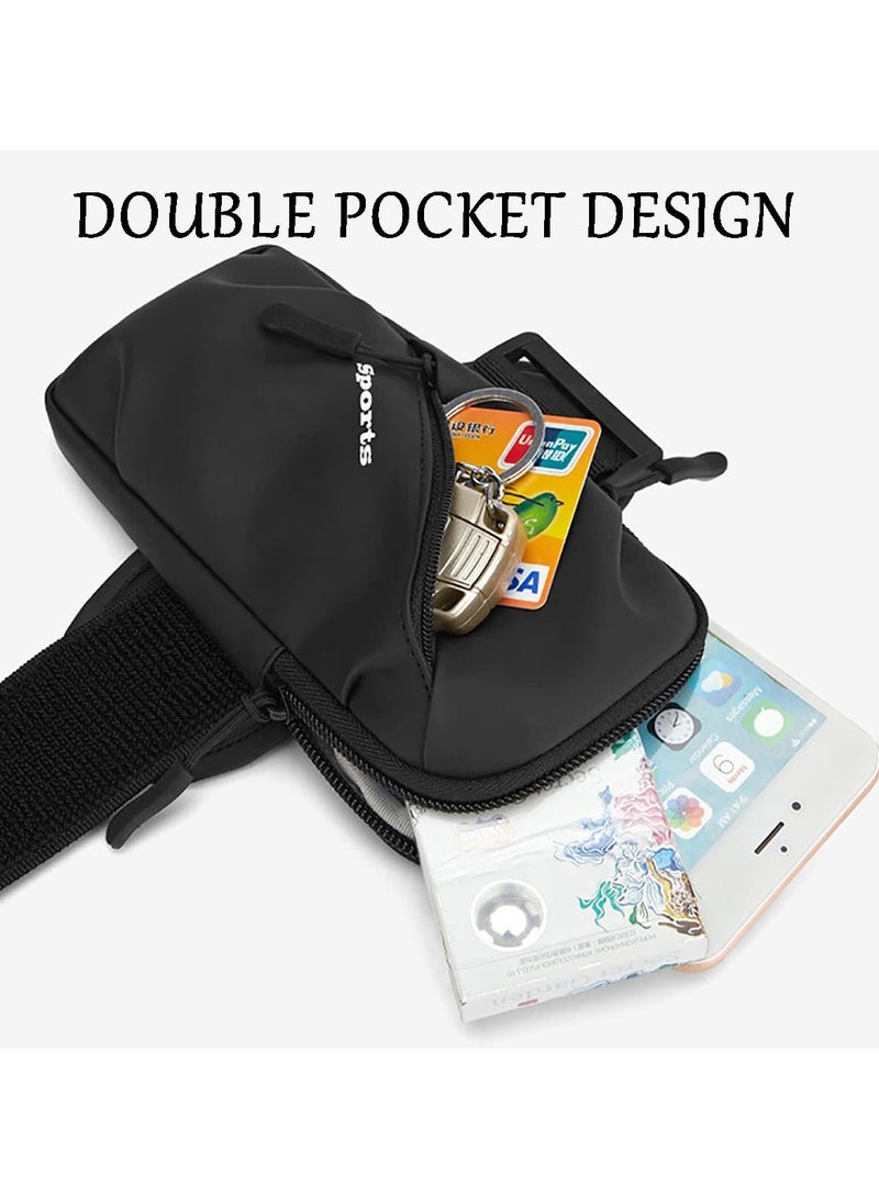 KASTWAVE Phone Armband Sleeve for Running, Universal Sports Armband for All Phones, Cell Phone Holder Armband for Exercise Workout Walking Gym (Black) - Image 2