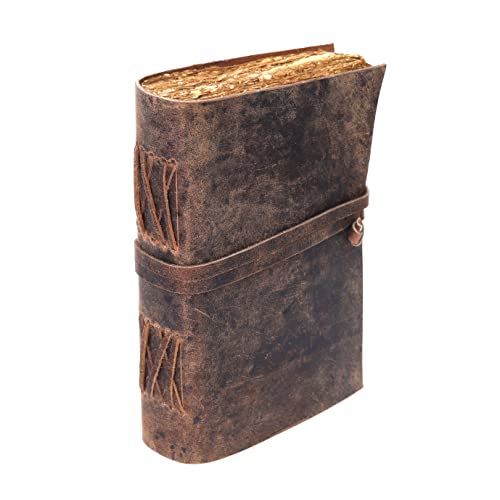 CREATIVE LEATHER ART Handmade Vintage Leather Journal for Men & Women – Refillable Travel Diary, Antique Deckle Edge Paper, Rustic Writing Notebook for Sketching, Poetry, or Gift (13 x 10 Inch) - Image 2