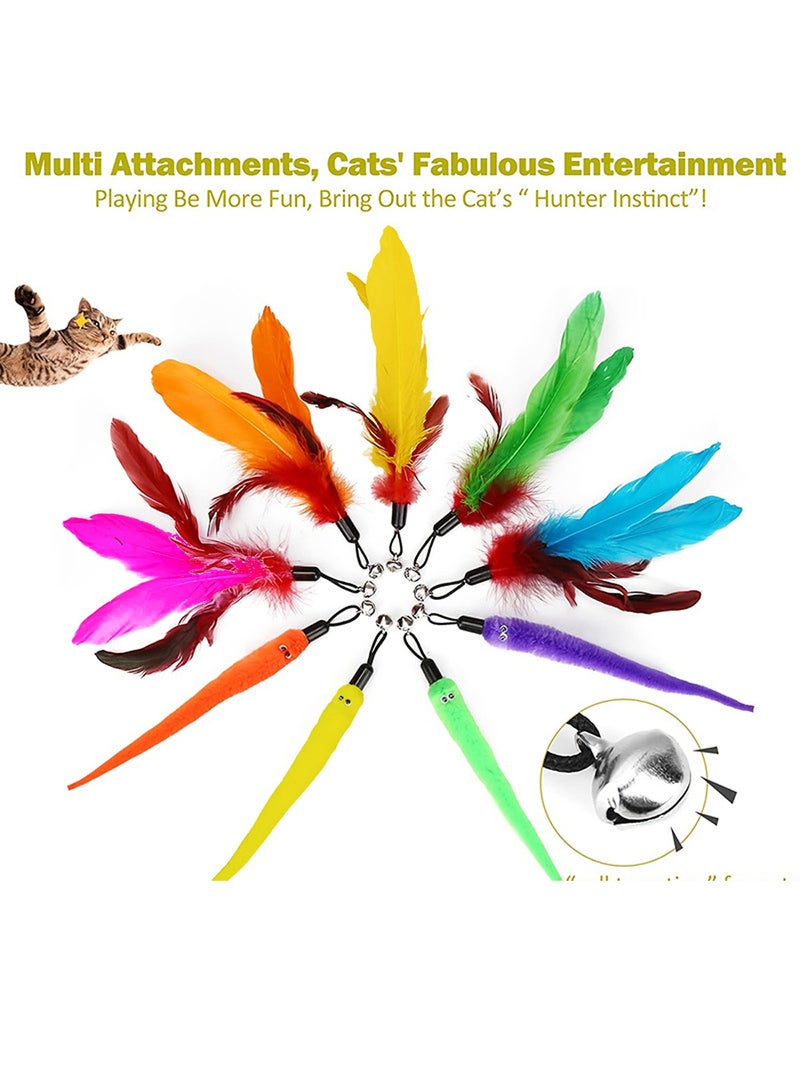 Kidle 12 PCS Indoor Cat Toys Pet Interactive Teaser Stick Set Cat Feather Stick Toys - Image 5