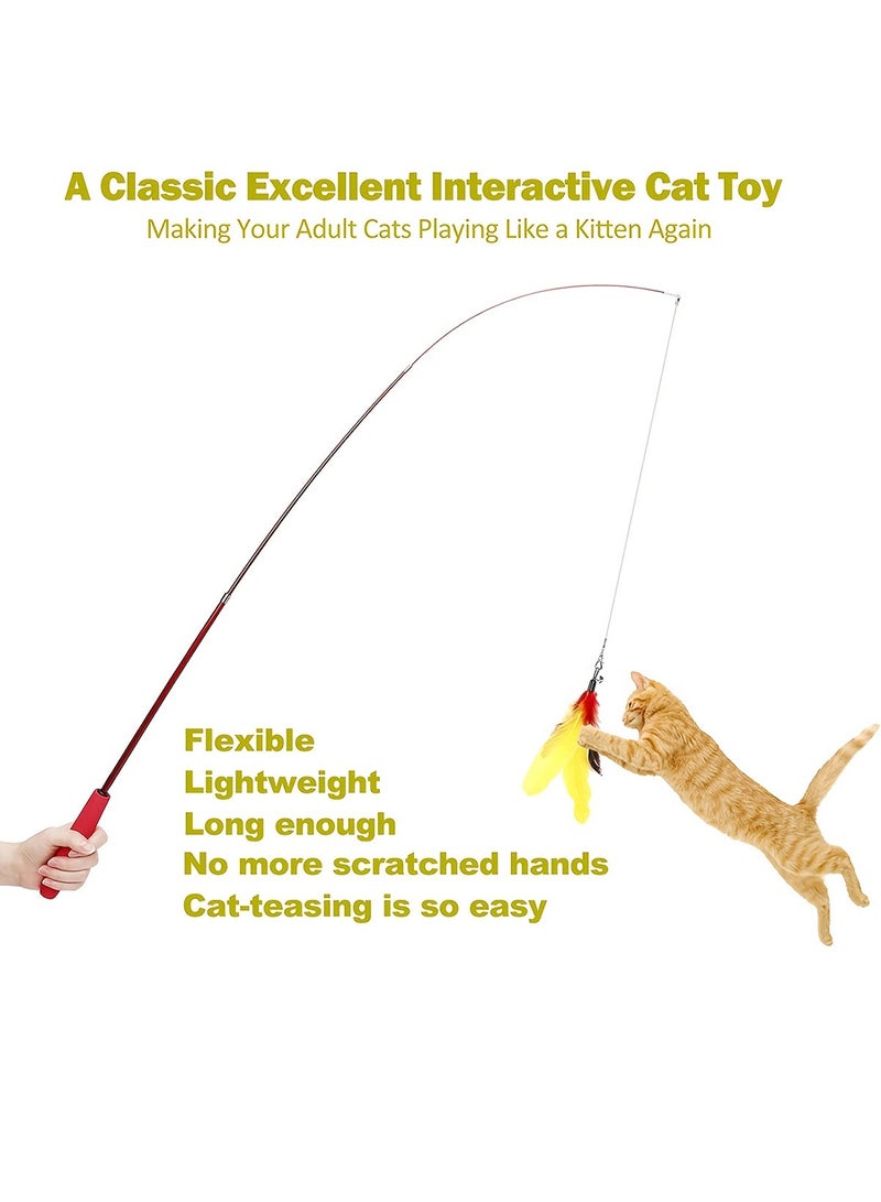 Kidle 12 PCS Indoor Cat Toys Pet Interactive Teaser Stick Set Cat Feather Stick Toys - Image 4