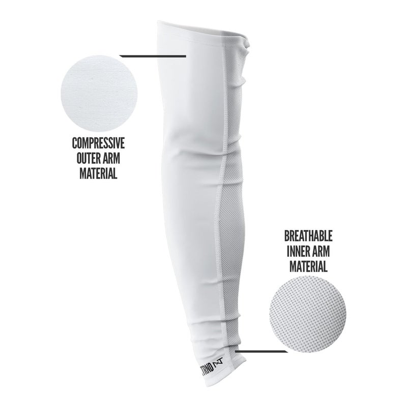 NXT NXTRND Nxtrnd Air-TEK Arm Sleeves, Breathable Football Arm Sleeves, Compression Arm Sleeves for Men, Sold as a Pair (Medium, White) - Image 3