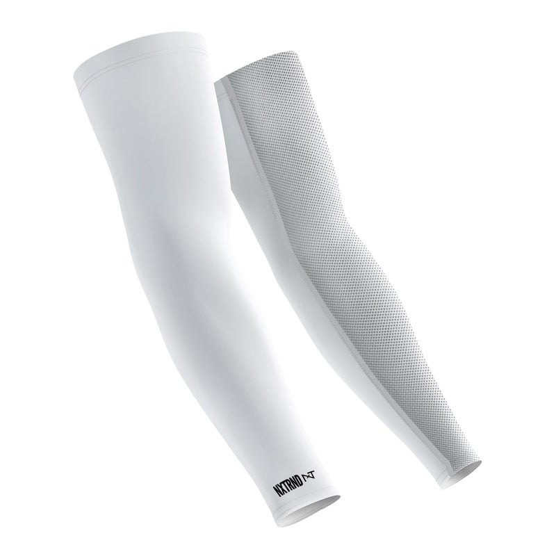 NXT NXTRND Nxtrnd Air-TEK Arm Sleeves, Breathable Football Arm Sleeves, Compression Arm Sleeves for Men, Sold as a Pair (Medium, White) - Image 4