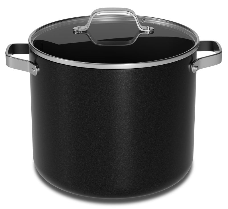 BAKKENMASTER Bakken 16 Quart Ceramic Coated Stock Pot with Lid, Easy Clean Nonstick Pot, Tempered Glass Lid, Riveted Stainless Steel Handles, Oven Safe Up To 500Â°F, PTFE & PFAS Free, All Stove Compatible, Black - Image 1