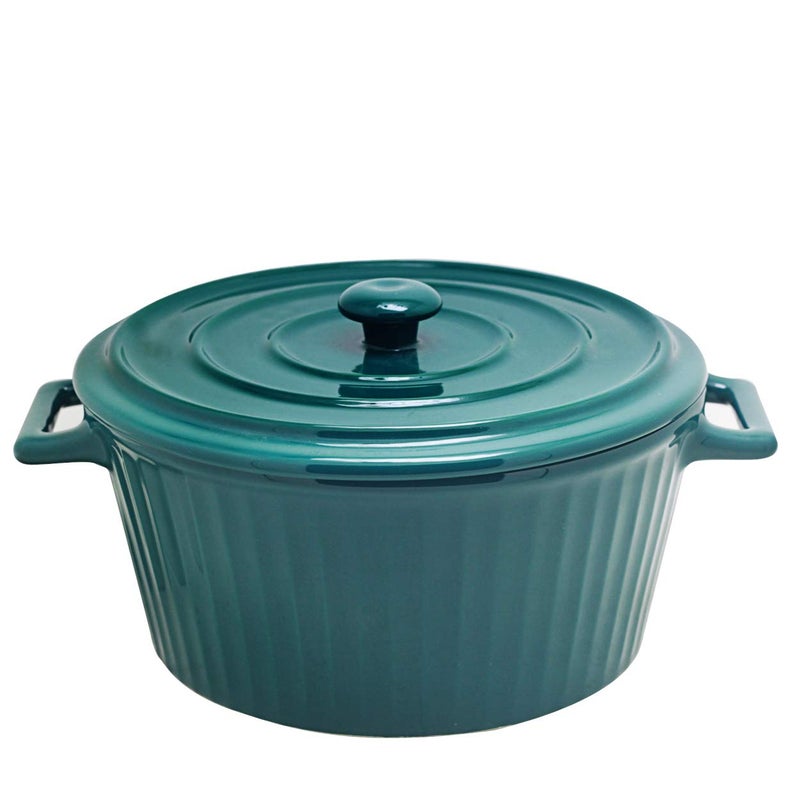 Jomop Casserole Dish with Lid 11 Quart Ceramic Casserole Pan for Bakeware Oven Colorful 1 Dark Green
