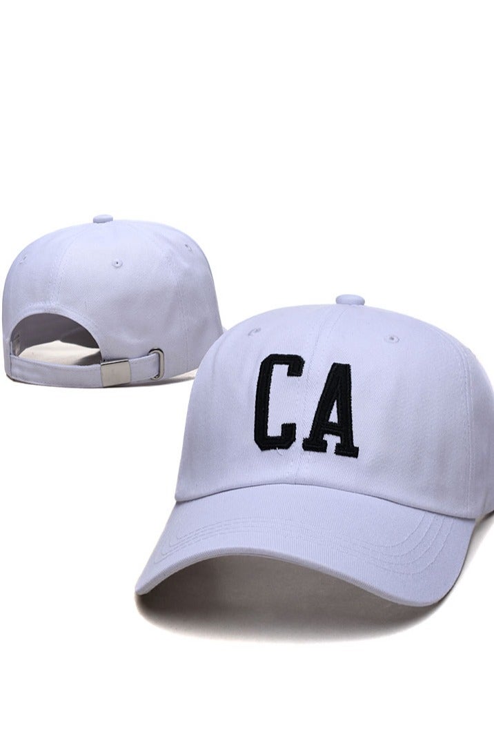 White Baseball Cap with Embroidered  Logo, Stylish and Versatile