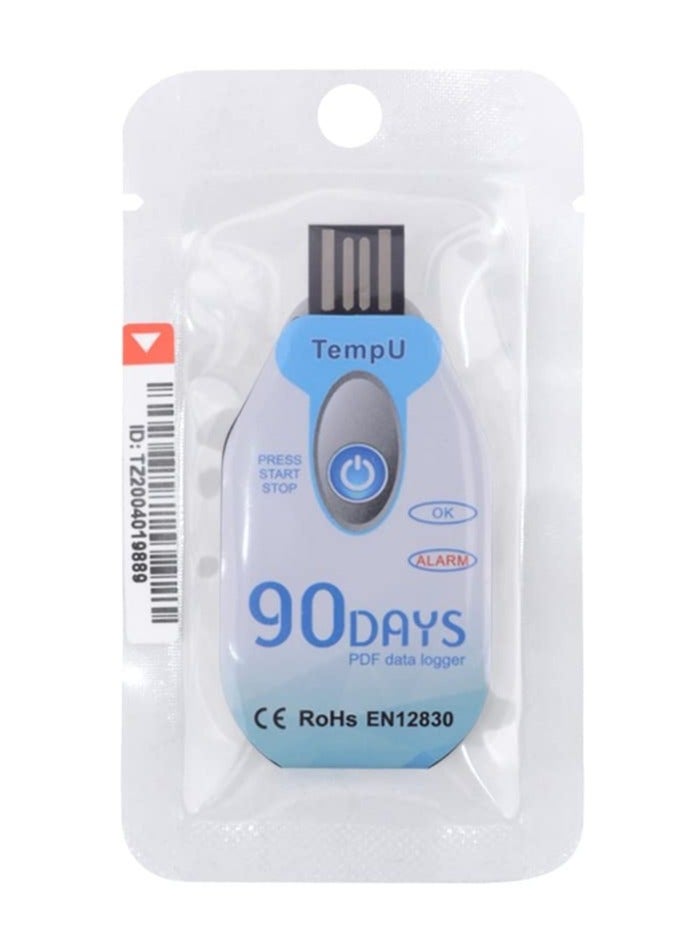 90 Day Disposable Temperature Data Logger with USB 2.0 Port PDF Blue 2.7 x 1.3in - Image 2