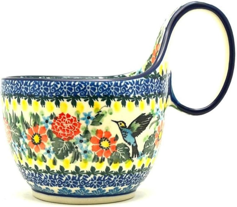Polish Pottery Gallery Polish Pottery Loop Handle Bowl  Unikat Signature U3357 