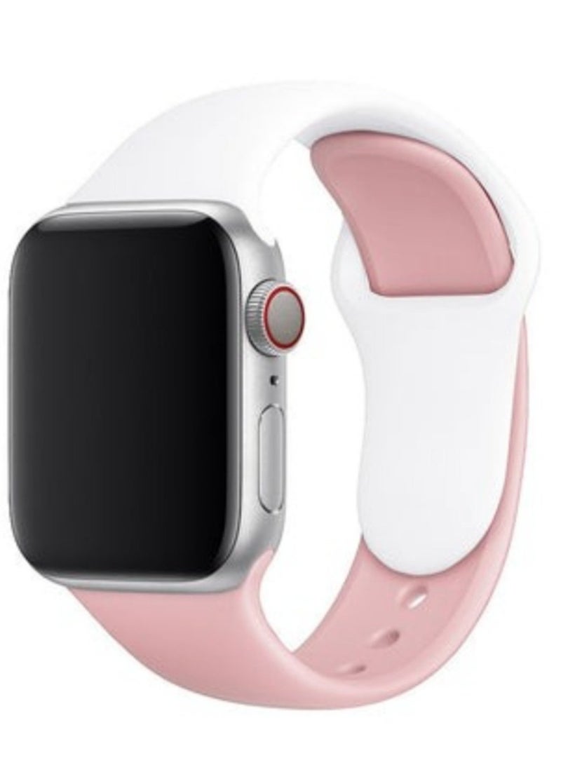 ELTRAZONE Dual Color Soft Silicone Watch Strap For Apple Watch Band 38mm/40mm/41mm For iWatch Series 7/6/SE/5/4/3/2/1/ - Image 1