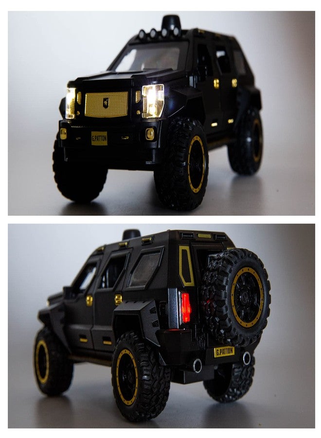BDTCTK Compatible for 1:24 G.Patton Car Model, Diecast Pull Back Car Toy car, Doors Open, Light and Sound, Boys Toys Kids Adults Gifts Black - Image 4