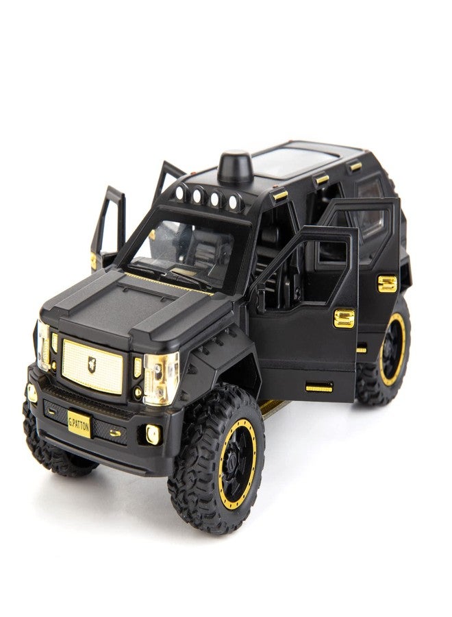 BDTCTK Compatible for 1:24 G.Patton Car Model, Diecast Pull Back Car Toy car, Doors Open, Light and Sound, Boys Toys Kids Adults Gifts Black - Image 1