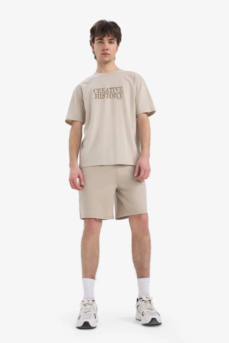 DeFacto Cotton Regular Fit Crew Neck Printed T-Shirt