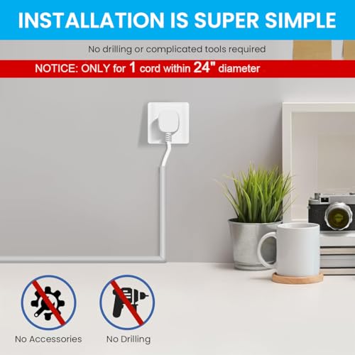 Serplex® 6.6ft PVC Cord Cover for Wall Self Adhesive Floor Cord Hider Wall Wire Holder Hider Cuttable Soft Cable Hider Side Open Flexible Wire Cover Cable Covers, for 1 Wire About 0.24" Diameter - Image 5