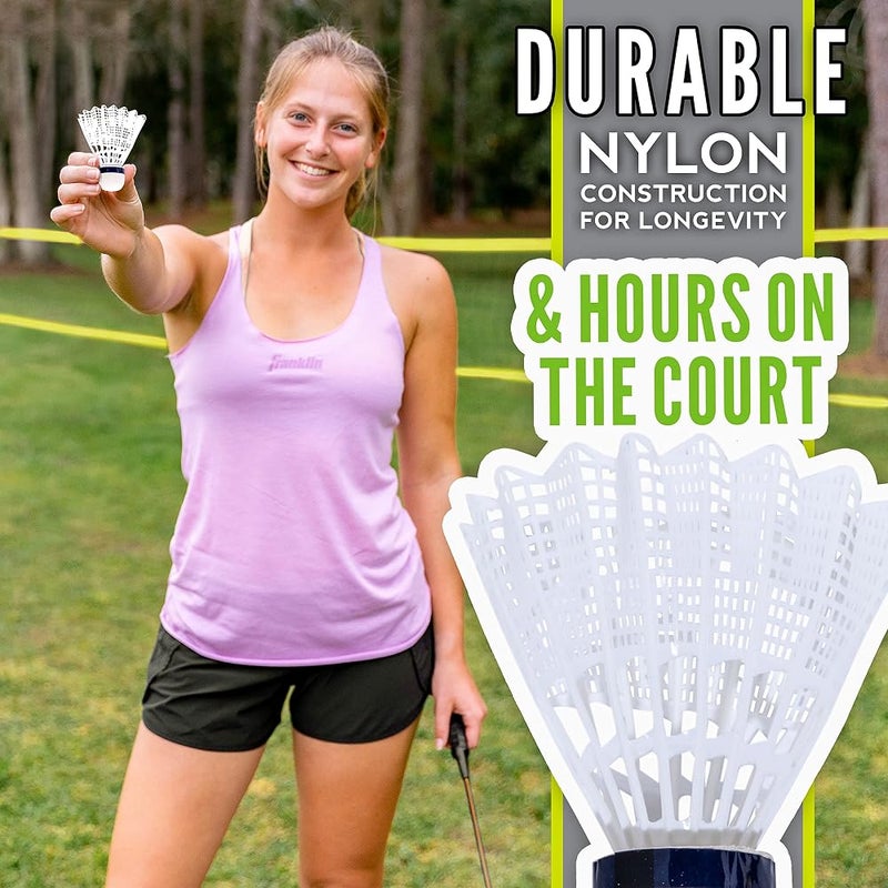 Franklin Sports Badminton Sets - Portable Badminton Nets + Rackets - Backyard Lawn + Beach Badminton Sets with (4) Steel Rackets + (2) Birdies Included - Adult + Kids Sets - Image 4
