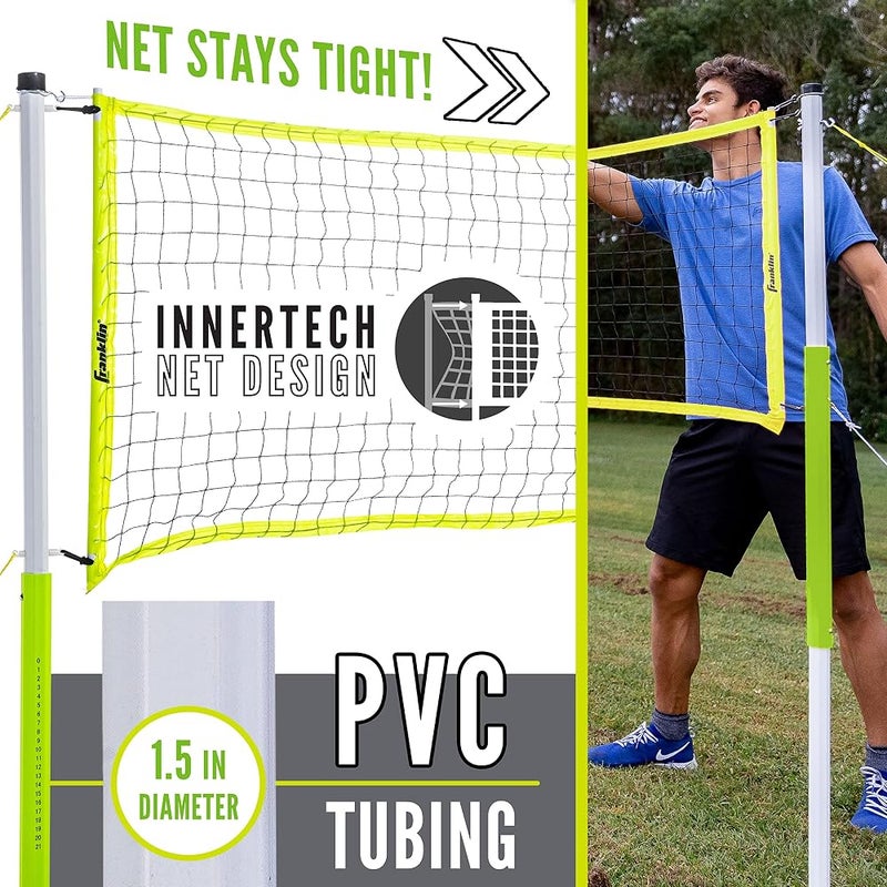 Franklin Sports Badminton Sets - Portable Badminton Nets + Rackets - Backyard Lawn + Beach Badminton Sets with (4) Steel Rackets + (2) Birdies Included - Adult + Kids Sets - Image 3