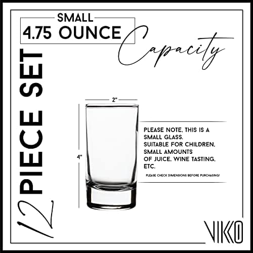 Vikko Mini Juice Glasses  4.75 Ounce Small Glass Cups  Set Of 6 Thick And Durable Juice Glass  2.1 Inch X 3.9 Inch Heavy Base Juice Cups  Kids Drinking Glasses For Milk  Small Drinking Glasses - Image 2